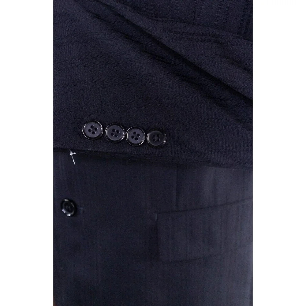 Mantoni Super 140s Mens 40s Wool Blue Striped Blazer Jacket 3 button EUC - Picture 8 of 13